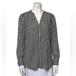 Joie Soft XS black plaid blouse